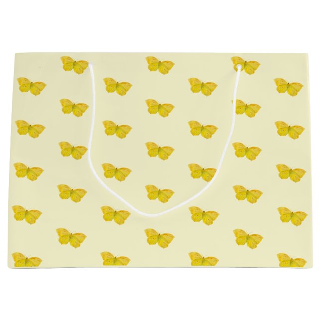 Grand Sac Cadeau Papillon jaune Commun Brimstone Flying (Devant)
