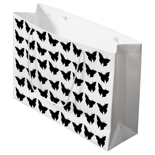 Grand Sac Cadeau Papillons Black Bold Mod (Devant Angle)
