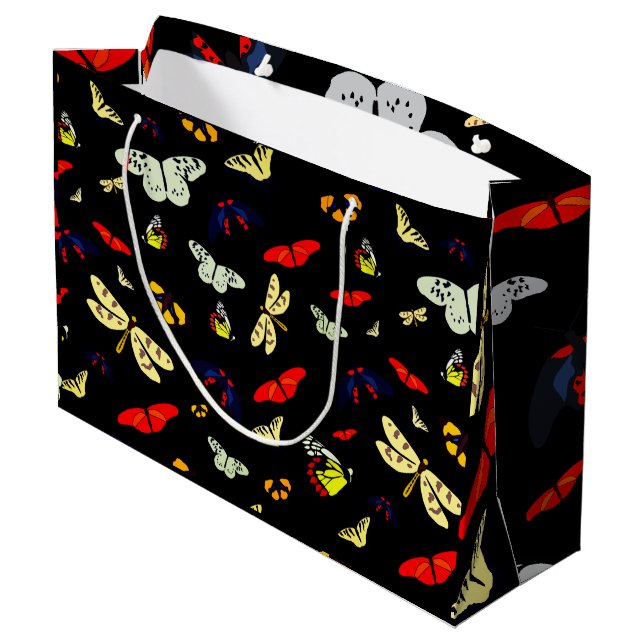 Grand Sac Cadeau Papillons noirs (Dos Angle)