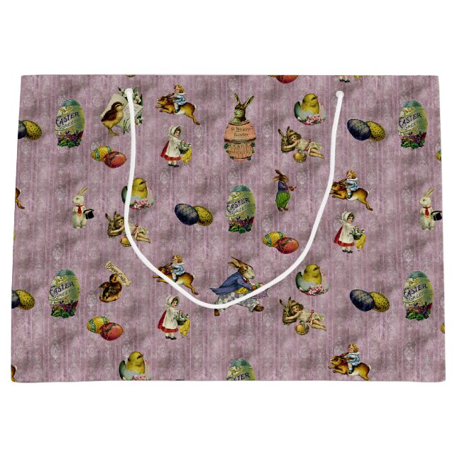 Grand Sac Cadeau Pâques vintage (Devant)