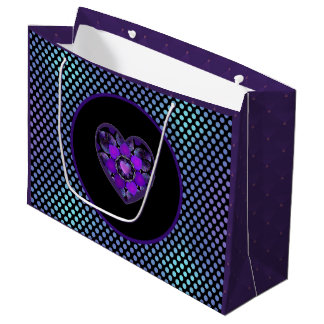 Grand Sac Cadeau Parapluie violet & coeurs .7