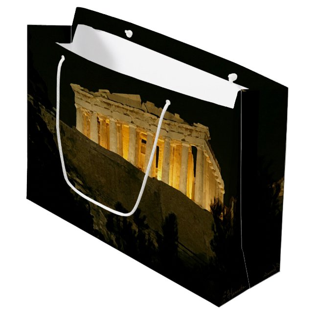Grand Sac Cadeau Parthénon de nuit (Devant Angle)
