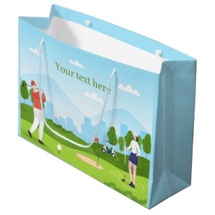Grand Sac Cadeau partie de golf mignonne ajouter du texte