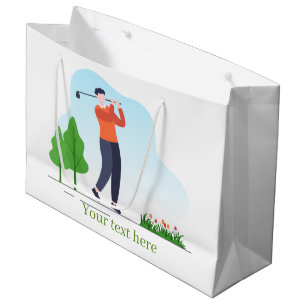 Grand Sac Cadeau partie de golf mignonne ajouter du texte
