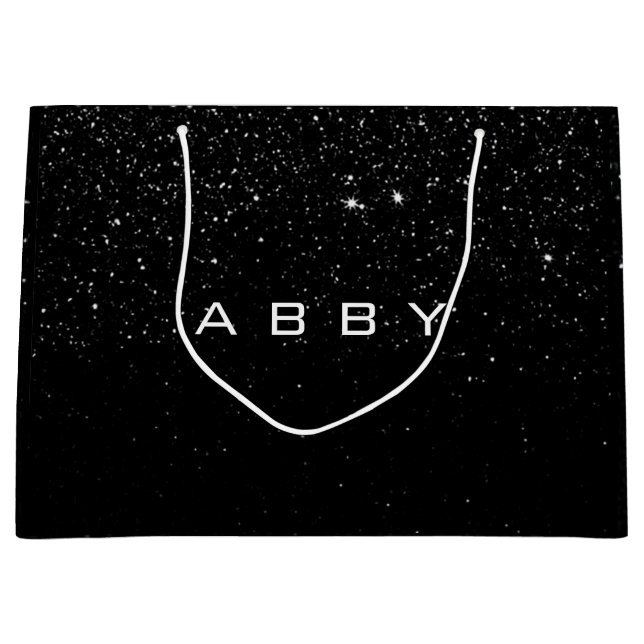 Grand Sac Cadeau Parties scintillant blanche noire Favoriser Cadeau (Devant)