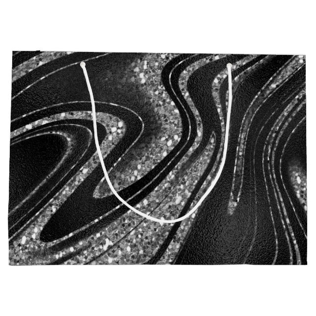 Grand Sac Cadeau Parties scintillant Shimmer Black Sparkling (Dos)