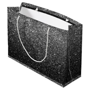 Grand Sac Cadeau Parties scintillantes élégantes de noir de Faux