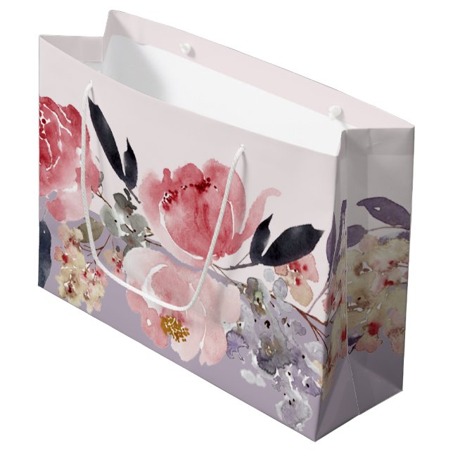 Grand Sac Cadeau Pastel Peony (Devant Angle)