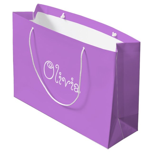 Grand Sac Cadeau Pastel Purple Couleur Baby shower Cadeau (Dos Angle)