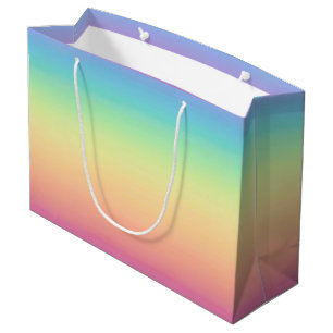 Grand Sac Cadeau Pastel Rainbow Ombre personnalisé