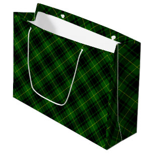 Grand Sac Cadeau Pâte verte de tartan MacArthur