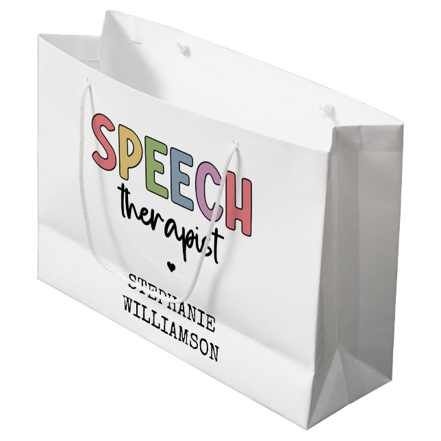 Grand Sac Cadeau Pathologiste orthophoniste sur mesure SLP (Devant Angle)