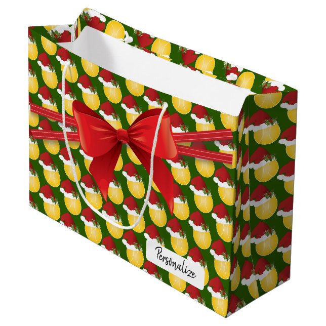 Grand Sac Cadeau Pattern de tennis (Devant Angle)