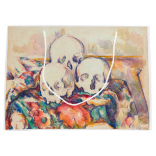 Grand Sac Cadeau Paul Cezanne - Aquarelle à trois crânes