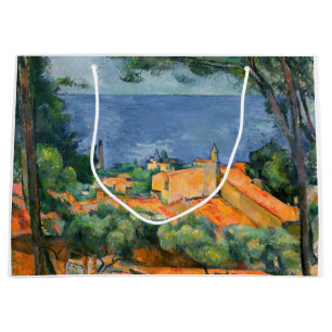 Grand Sac Cadeau Paul Cezanne - Estaque aux toits rouges