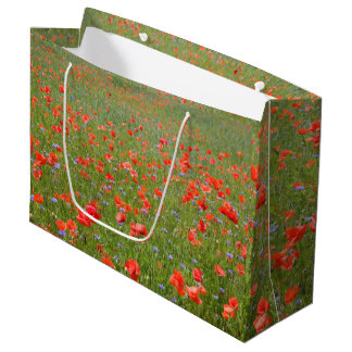 Grand Sac Cadeau Pavots et bleuets