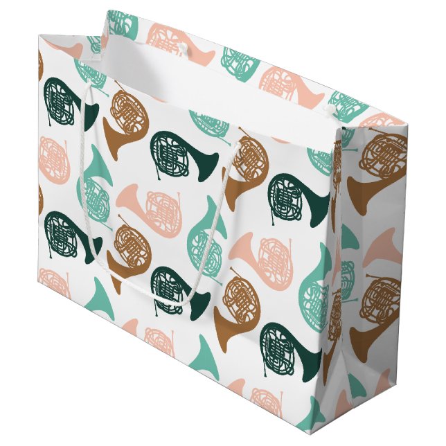 Grand Sac Cadeau Peachy Green Horn (Devant Angle)