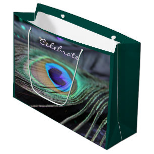 Grand Sac Cadeau Peacock Feather Customisée Partie Fourre-tout Cad