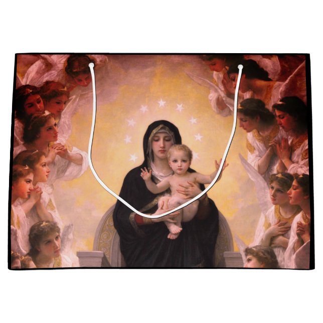 Grand Sac Cadeau PEINTRE FRANÇAIS Bouguereau MADONNA ET ENFANT (Devant)