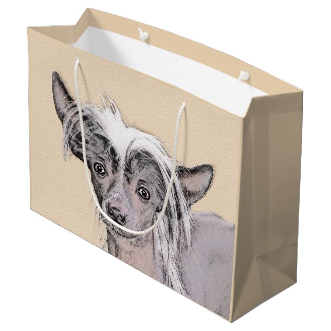 Grand Sac Cadeau Peinture Chinoise sans cheveux peint art original  (Dos Angle)
