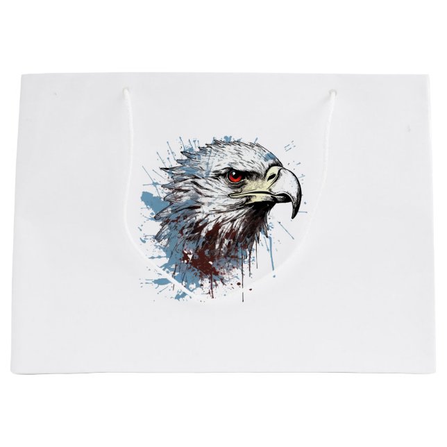 Grand Sac Cadeau Peinture d'aigle (Devant)