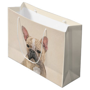 Grand Sac Cadeau Peinture française de Bulldog (Sable) - Belle oeu