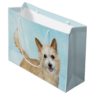 Grand Sac Cadeau Peinture Podengo Pequeno portugaise - Art original