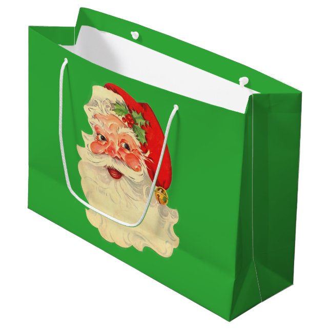 Grand Sac Cadeau Père Noël vintage (Devant Angle)