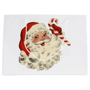 Grand Sac Cadeau Père Noël Vintage
