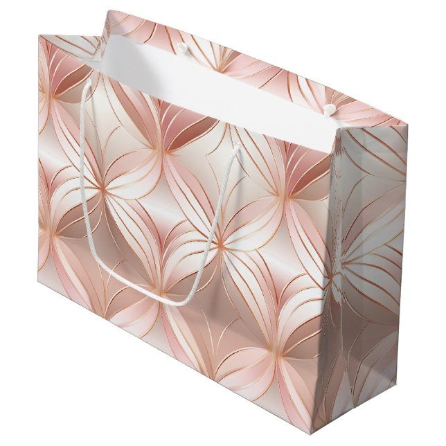 Grand Sac Cadeau Perle Rouge Rose Gold  (Devant Angle)