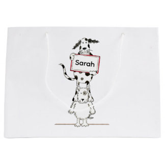 Grand Sac Cadeau Personalised Cute Dog Acrobat 
