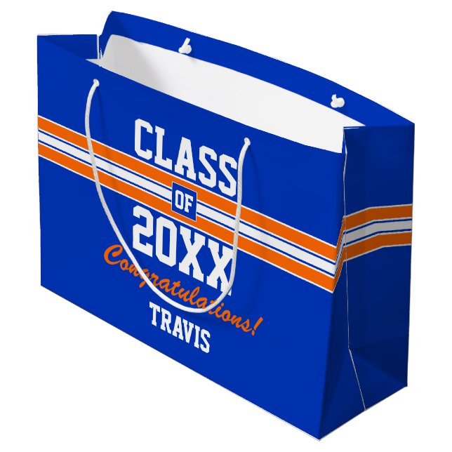 Grand sac cadeau personnalisé - Orange and Blue Gr (Dos Angle)