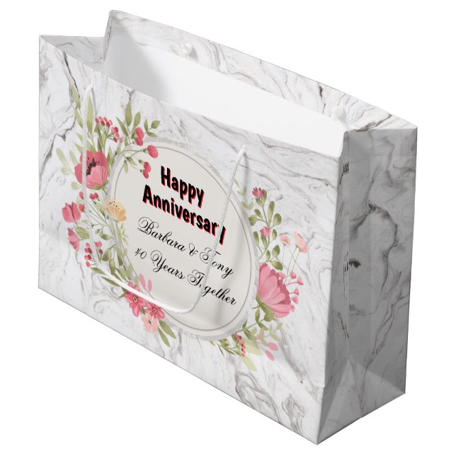 Grand Sac Cadeau Personnalisez Joyeux Anniversaire (Devant Angle)