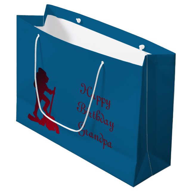 Grand Sac Cadeau Personnalisez le joyeux grand-père d'anniversaire (Devant Angle)
