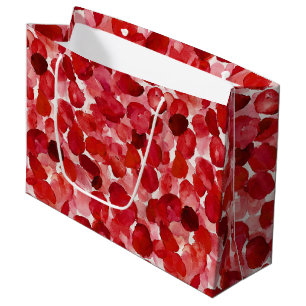 Grand Sac Cadeau Pétales de rose rouge romantiques douche de mariée