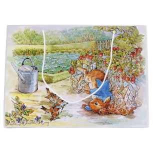 Grand Sac Cadeau Peter le lapin Tumbling dans Vegie Patch