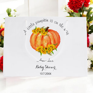 Grand Sac Cadeau Petit Baby shower Citrouille