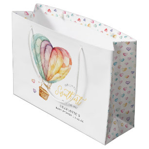 Grand Sac Cadeau Petit Baby shower de coeur