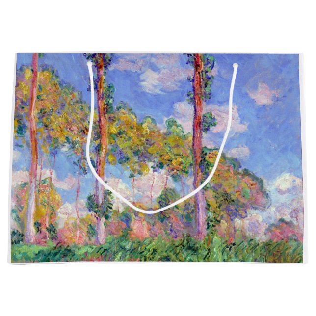 Grand Sac Cadeau Peupliers au soleil, Monet (Devant)