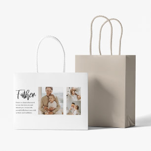 Grand Sac Cadeau Photo Collage Moderne Avec Père Meilleur Devis Cad