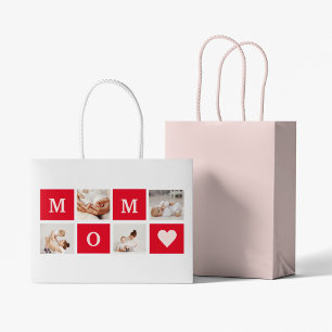 Grand Sac Cadeau Photo Collage Moderne & Best Mom Ever Cadeau