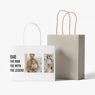 Grand Sac Cadeau Photo Collage moderne   Cadeau papa