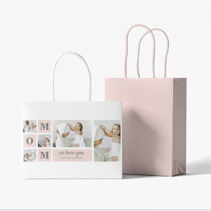 Grand Sac Cadeau Photo de collection moderne Best Mom Ever Pink Cad