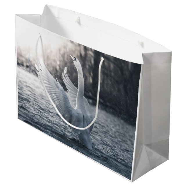 Grand Sac Cadeau Photo de Swan Nature (Dos Angle)