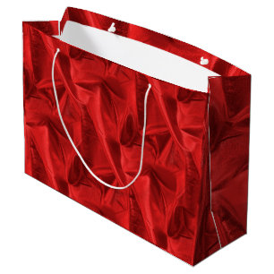 Grand Sac Cadeau Photo en tissu métallique de Red Lame