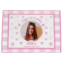 Photo personnalisée Joyeux 17e anniversaire rose b