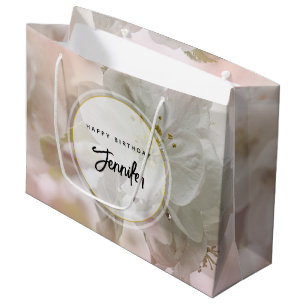 Grand Sac Cadeau Photo White Apple Blossom Anniversaire