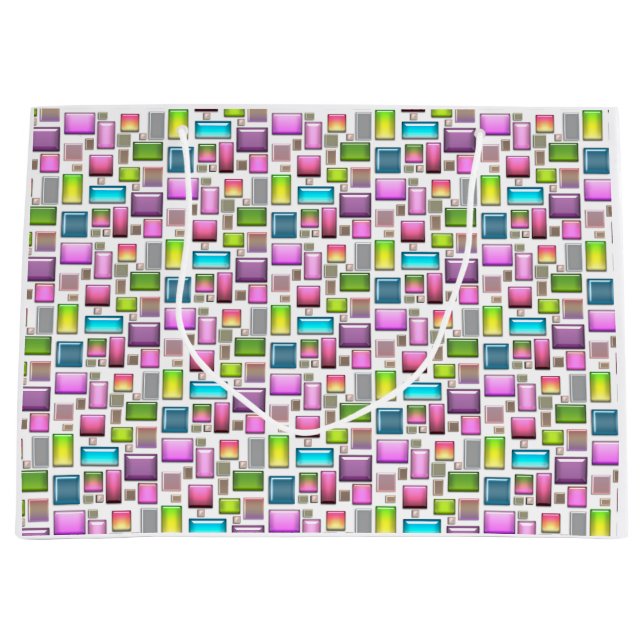 Grand Sac Cadeau Pierres précieuses et mère de perle (Devant)