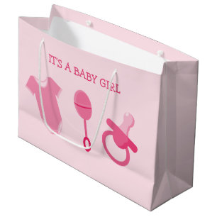 Grand Sac Cadeau Pink Baby Girl C'est une Baby Girl