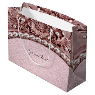 Grand Sac Cadeau Pink Flower Gift Bag